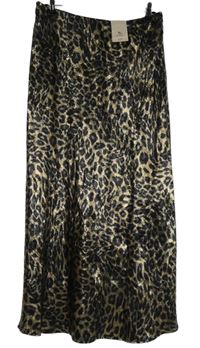 Nové - Dámská černo-zlatá vzorovaná dlouhá sukně TU 