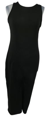 Dámske čierne elastické midi šaty