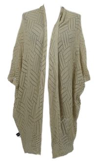 Dámský béžový ažurový svetrový cardigán Shein 