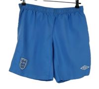 Pánské světlemodré šusťákové sportovní kraťasy s logem Umbro 