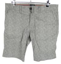 Pánske sivé vzorované plátenné chino kraťasy C&A vel. 36