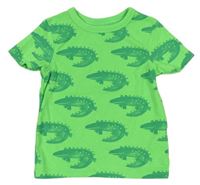 Neónově zelené tričko s krokodílmi  George