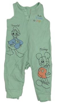 Pomněnkový žebrovaný overal s Mickey Mousem a kačerem Donaldem Disney