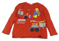 Červené triko s hasičem Samem 