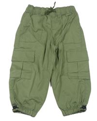 Khaki plátenné cargo nohavice F&F