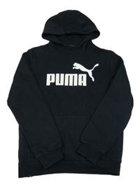 Čierna mikina s logom a kapucňou Puma
