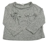 Sivé melírované úpletové tričko Shein