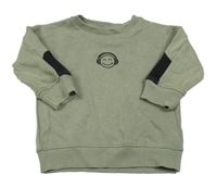 Kaki-čierna mikina so smajlíkom Next