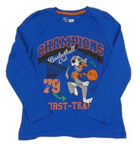 Modré triko s nápisem a pejskem little kids