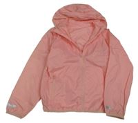 Svetloružová šušťáková nepromokavá bunda s kapucňou