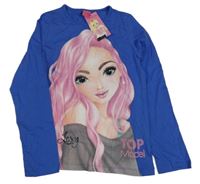 Nové - Modré triko s dívkou 