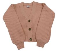 Svetloružový rebrovaný prepínaci crop sveter Page one young