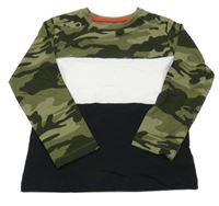 Army-bílo-černé triko Next