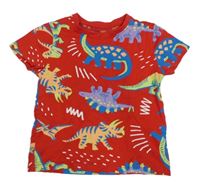 Červené tričko s dinosaurami Primark