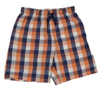 Modro-červeno-biele kockované plátenné kraťasy M&S