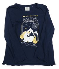 Tmavomodré tričko s jednorožcom L&D
