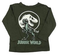 Khaki triko s dinosaury Two Soon