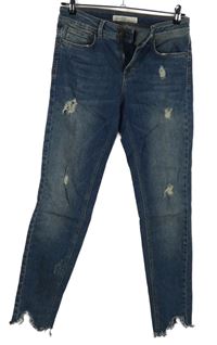 Dámské tmavomodré kotníkové rifle s prošoupáním Zara 