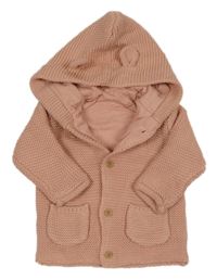 Ružový prepínaci sveter s kapucňou a uškami George