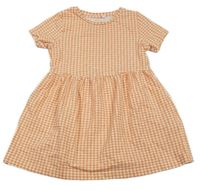 Oranžovo-biele kockované šaty Name it