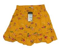 Oranžová kvetovaná sukňa Primark
