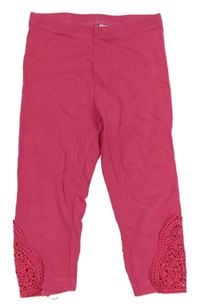 Fuchsiové capri legíny s krajkou C&A