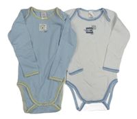 2x body s medvídky - světlemodré + bílé TCM