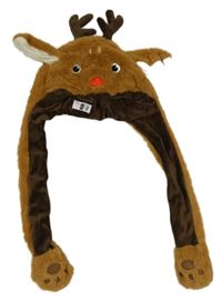 Hnědá chlupatá čepice - sob