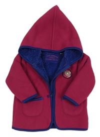 Malinová fleecová zateplená bunda s nášivkou a kapucňou S. Oliver