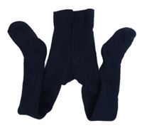 Tmavomodré froté punčocháče 