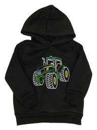 Čierna mikina s bágrom a kapucňou