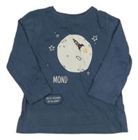 Šedomodré tričko s mesiacom Topolino
