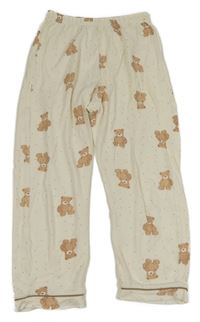 Světlebéžové puntíkaté pyžamové kalhoty s medvídky Zara