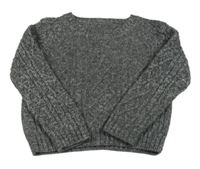 Tmavosivý melírovaný sveter