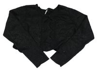 Čierne trblietavé pletené prepínaci bolerko Tu