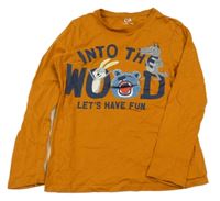 Medové triko se zvířaty a nápisem C&A