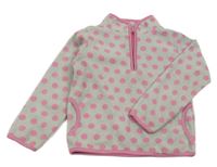 Sivo-ružová bodkovaná á fleecová mikina Yd.