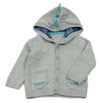 Sivý melírovaný prepínaci sveter s kapucňou s ostny Mothercare