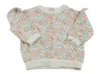 Bielo-kvetovaná mikina s volánikmi Matalan