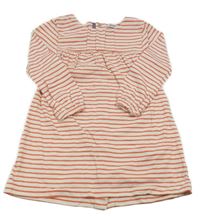 Smetanovo-oranžové pruhované bavlnené šaty Mini Boden