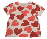 Pudrové tričko so srdiečkami Primark