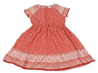 Červeno-biele vzorované šaty C&A