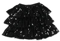 Čierna flitrová vrstvená sukňa Zara