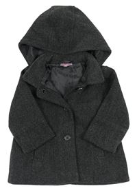 Sivý flaušový jarný kabát s kapucňou So Cute