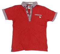 Červeno-kockované polo tričko s vreckom Jasper Conran