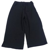 Čierne rebrované culottes nohavice E-vie