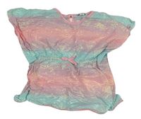 Světlemodro-růžová třpytivá tónovaná plážová tunika Primark 