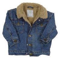 Modrá rifľová zateplená bunda Primark