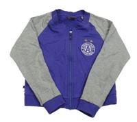 Fialovo-sivá prepínaci mikina s nápisom