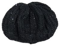 Antracitová pletená čapica s flitrami H&M
